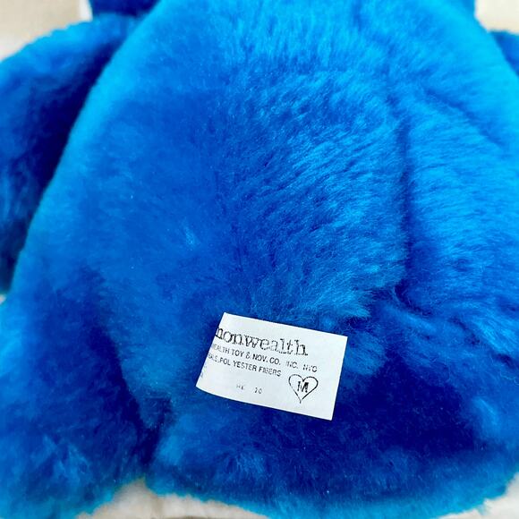 VTG Blue Penguin Plush Commonwealth Toys Huggables Pink Hat Floral Tie Stuffed - Picture 6 of 10